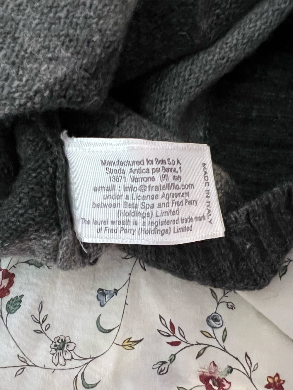 Fred Perry Gray Striped Sweater - Picture 5 of 5